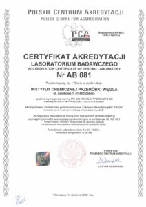 Certyfikat akredytacji AB 081 z 13-01-2020